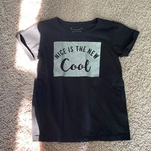 Nice is the new cool short sleeve black t shirt sparkly silver 10-11 years
